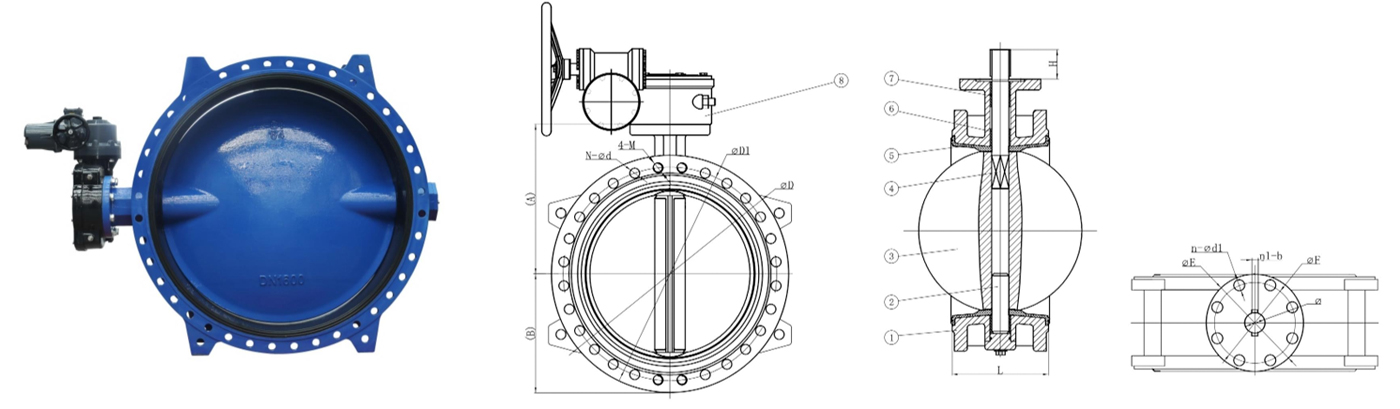 Vulcanized Seat Concentric Flange Butterfly Valve