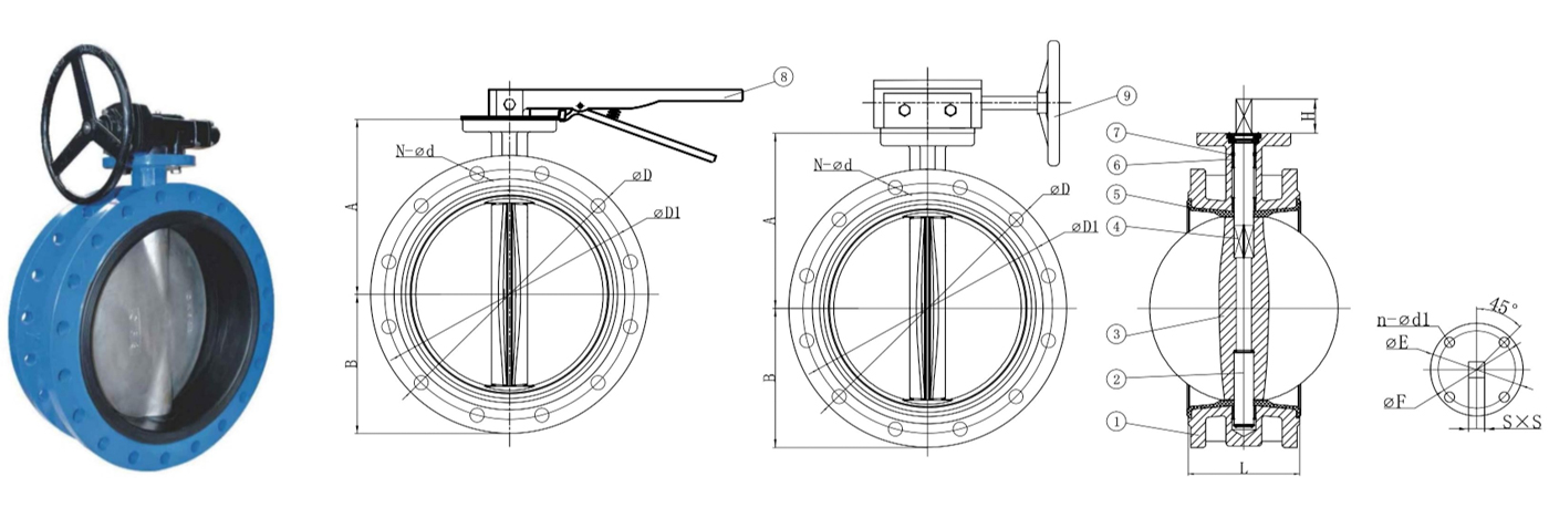 Vulcanized Seat Concentric Flange Butterfly Valve
